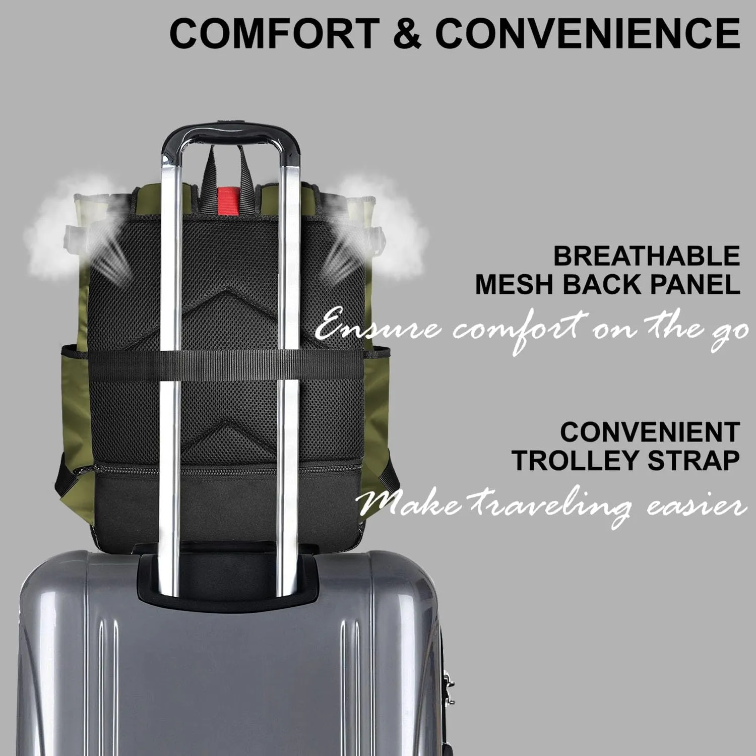 Unisex Laptop Tote Backpack Convertible Lightweight Nylon Water-Resistant Everyday Shoulder Tote bag Backpack with Water Bottle Pocket Work Travel, Army Green