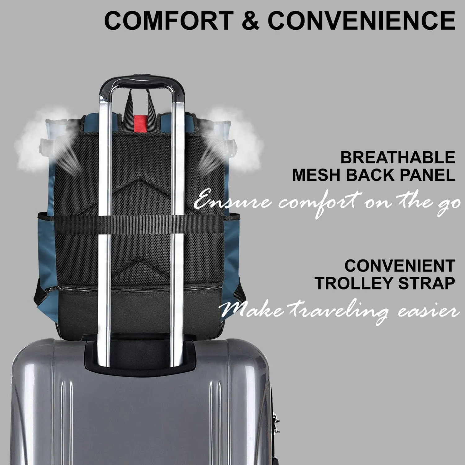 Unisex Laptop Tote Backpack Convertible Lightweight Nylon Water-Resistant Everyday Shoulder Tote bag Backpack with Water Bottle Pocket Work Travel, Blue Navy