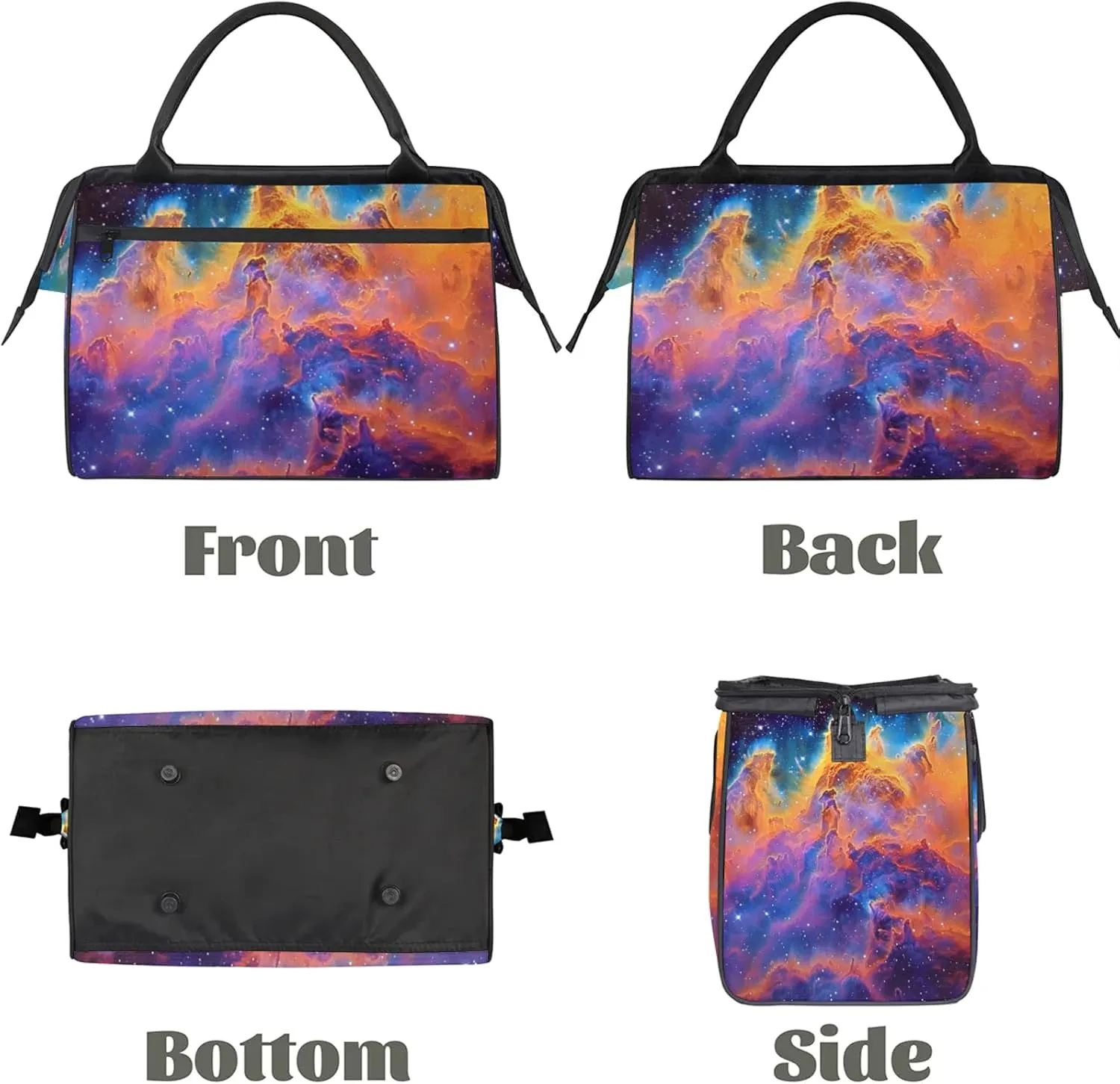 Universe Nebula Colorful Large Travel Duffel Bag Gym Tote Bag for Women Men Waterproof Weekend Overnight Bag Carry On Tote Luggage with Pocket Personal Item Bags Sports Bag fit Travel Sports Gym Yoga