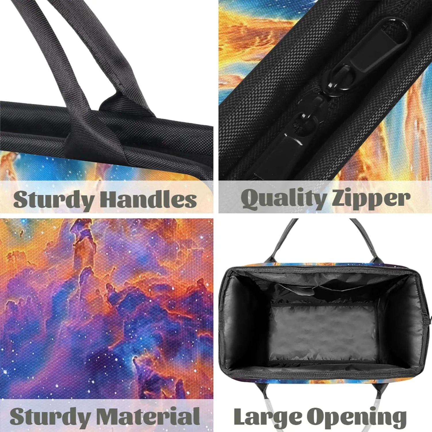 Universe Nebula Colorful Large Travel Duffel Bag Gym Tote Bag for Women Men Waterproof Weekend Overnight Bag Carry On Tote Luggage with Pocket Personal Item Bags Sports Bag fit Travel Sports Gym Yoga