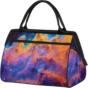 Universe Nebula Colorful Large Travel Duffel Bag Gym Tote Bag for Women Men Waterproof Weekend Overnight Bag Carry On Tote Luggage with Pocket Personal Item Bags Sports Bag fit Travel Sports Gym Yoga