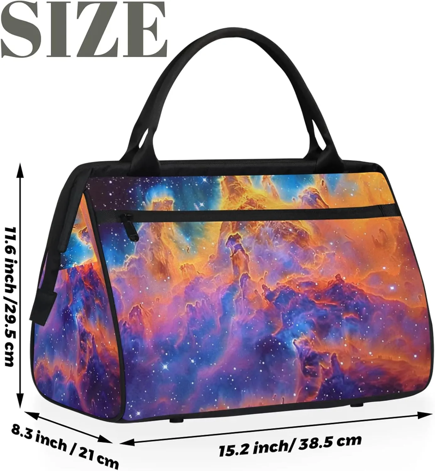 Universe Nebula Colorful Large Travel Duffel Bag Gym Tote Bag for Women Men Waterproof Weekend Overnight Bag Carry On Tote Luggage with Pocket Personal Item Bags Sports Bag fit Travel Sports Gym Yoga