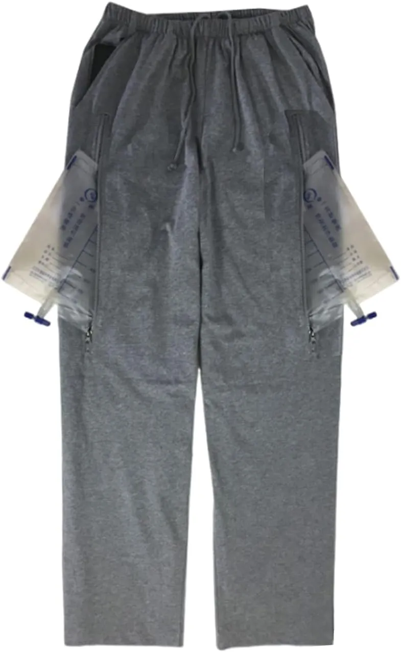 Urine Bag Pants for Elderly/Men/Women, Incontinence Care Trousers, Catheter Leg Bag Pants with 2 Hidden Pockets, XL