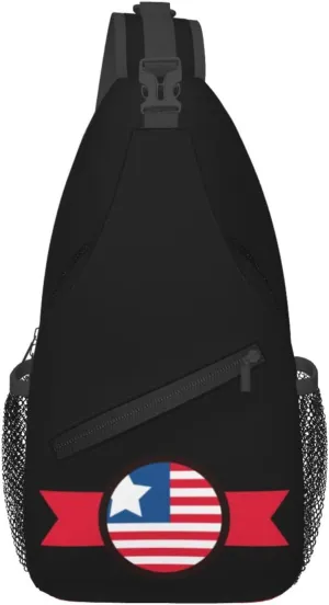 U.S. Flag Emblem Icon Crossbody Bags For Women Men Chest Backpack Gym Shoulder Bag Travel Outdoor Sports Casual Crossbody Bags