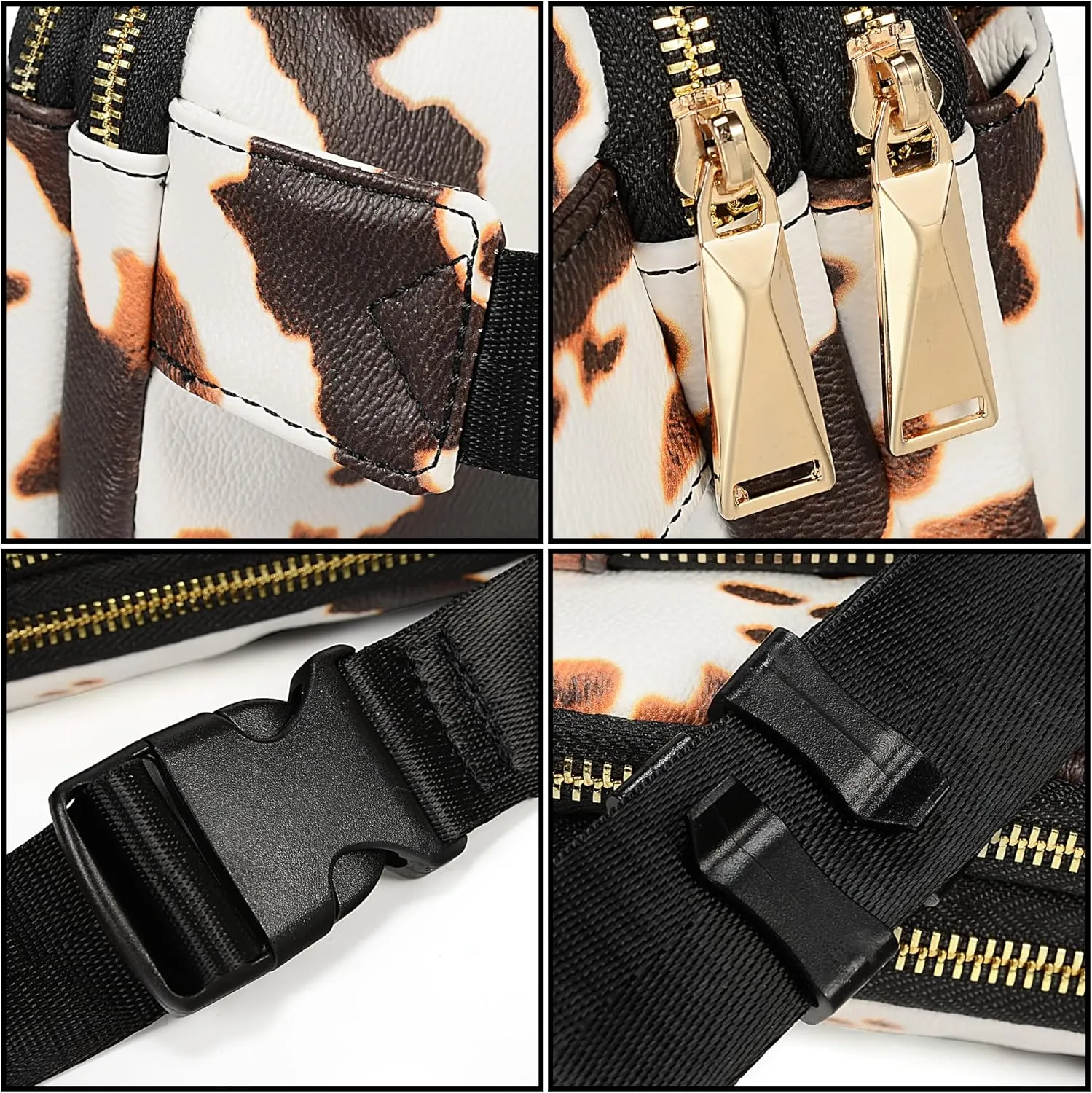 UTO Fanny Pack for Women Crossbody Trendy Fashion Belt Purse Chest Waist Hip Bumbag for Outdoor Shopping Travel Hiking