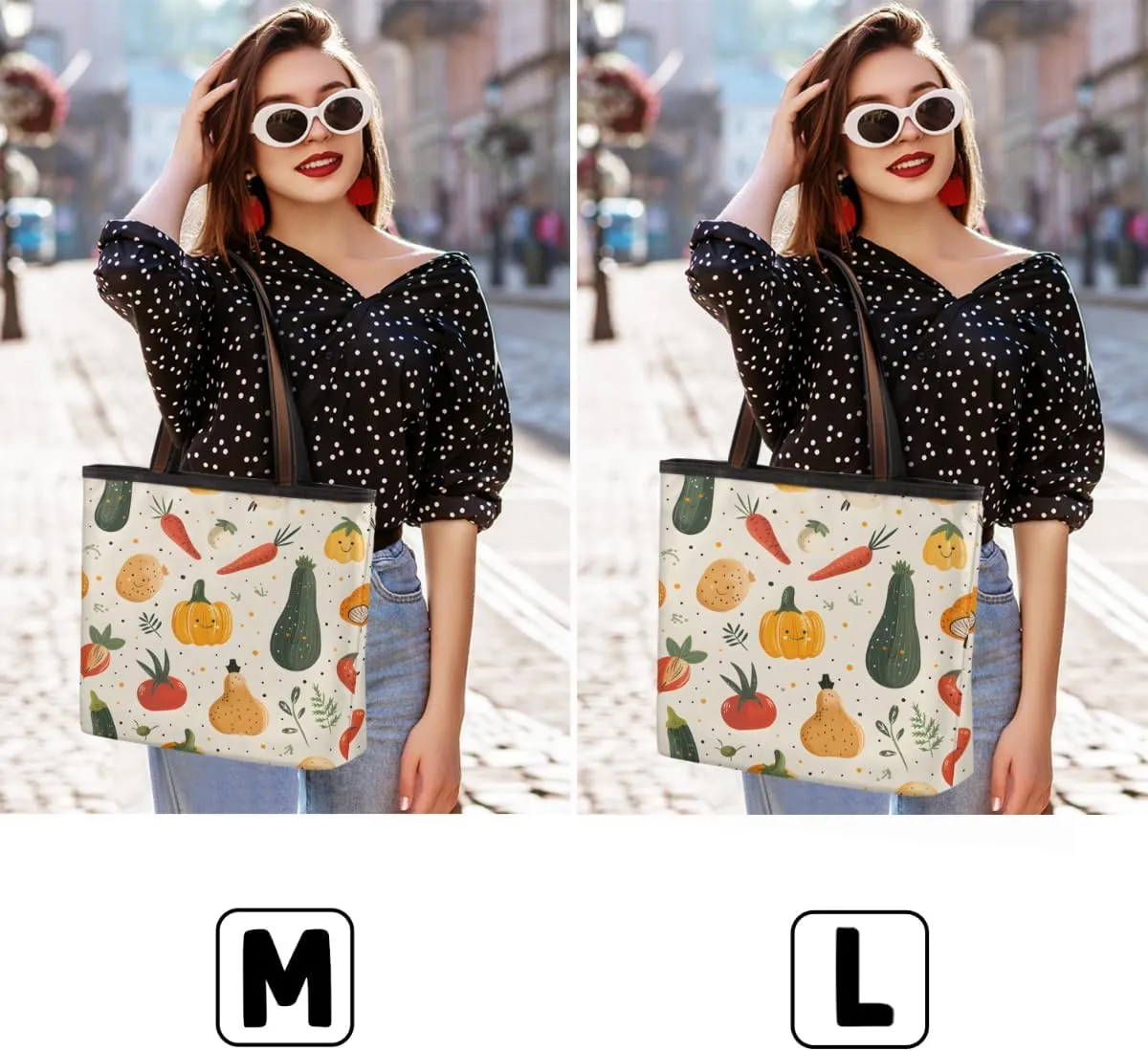 Vegetable Carrot Zucchini Tote Bag Tote Purse for Women with Zipper Womens Handbags for Work Travel