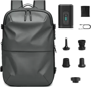 Veloussette Prestige Space Bag, Veloussette Backpack with with Pump, Water Resistant for Business, Travel (Gray)