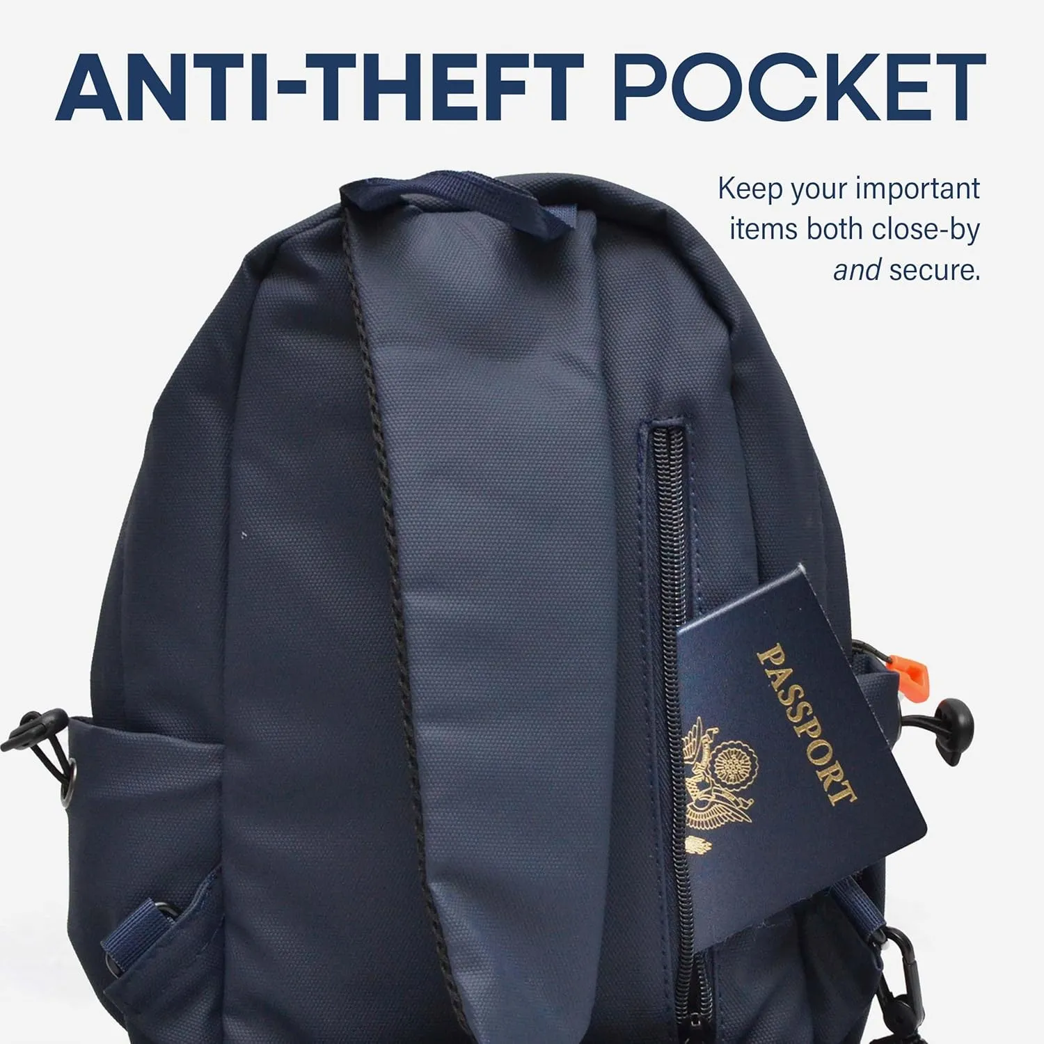 Venture Sling Bag for Men and Women - 11.5x9.5x3.5 Navy Blue Womens and Mens Crossbody Bag with Zippered Pockets