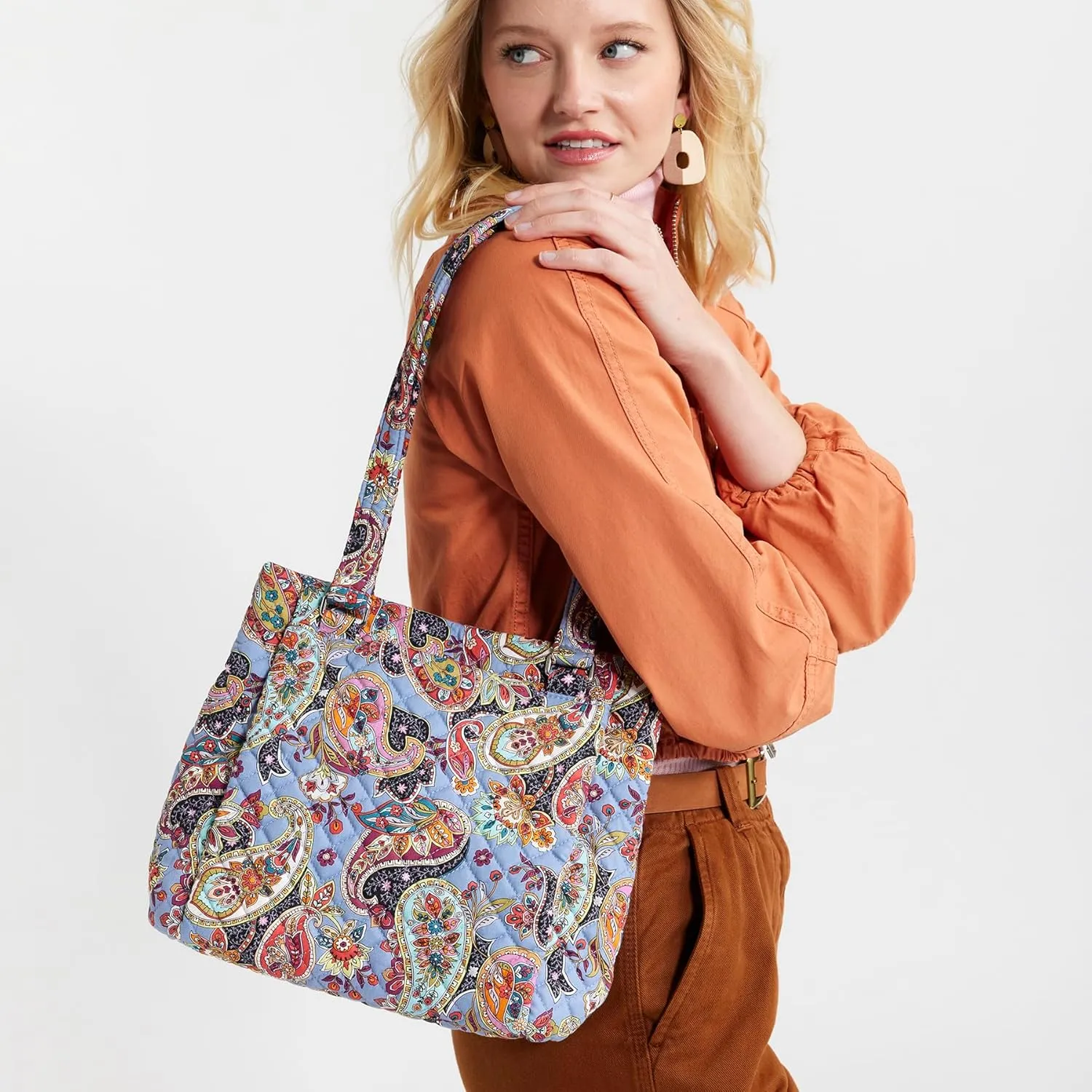 Vera Bradley Women's Cotton Multi-Compartment Shoulder Satchel Purse