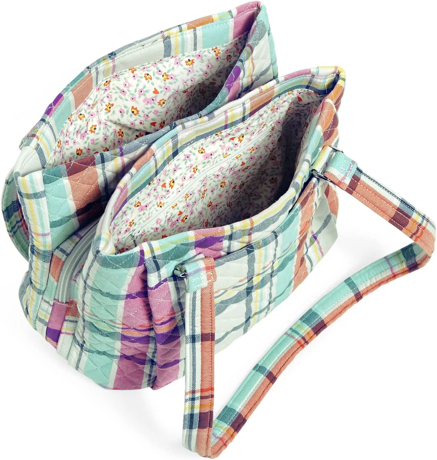 Vera Bradley Women's Cotton Multi-Compartment Shoulder Satchel Purse