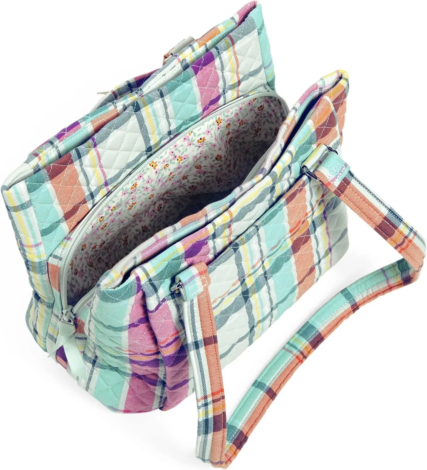 Vera Bradley Women's Cotton Multi-Compartment Shoulder Satchel Purse