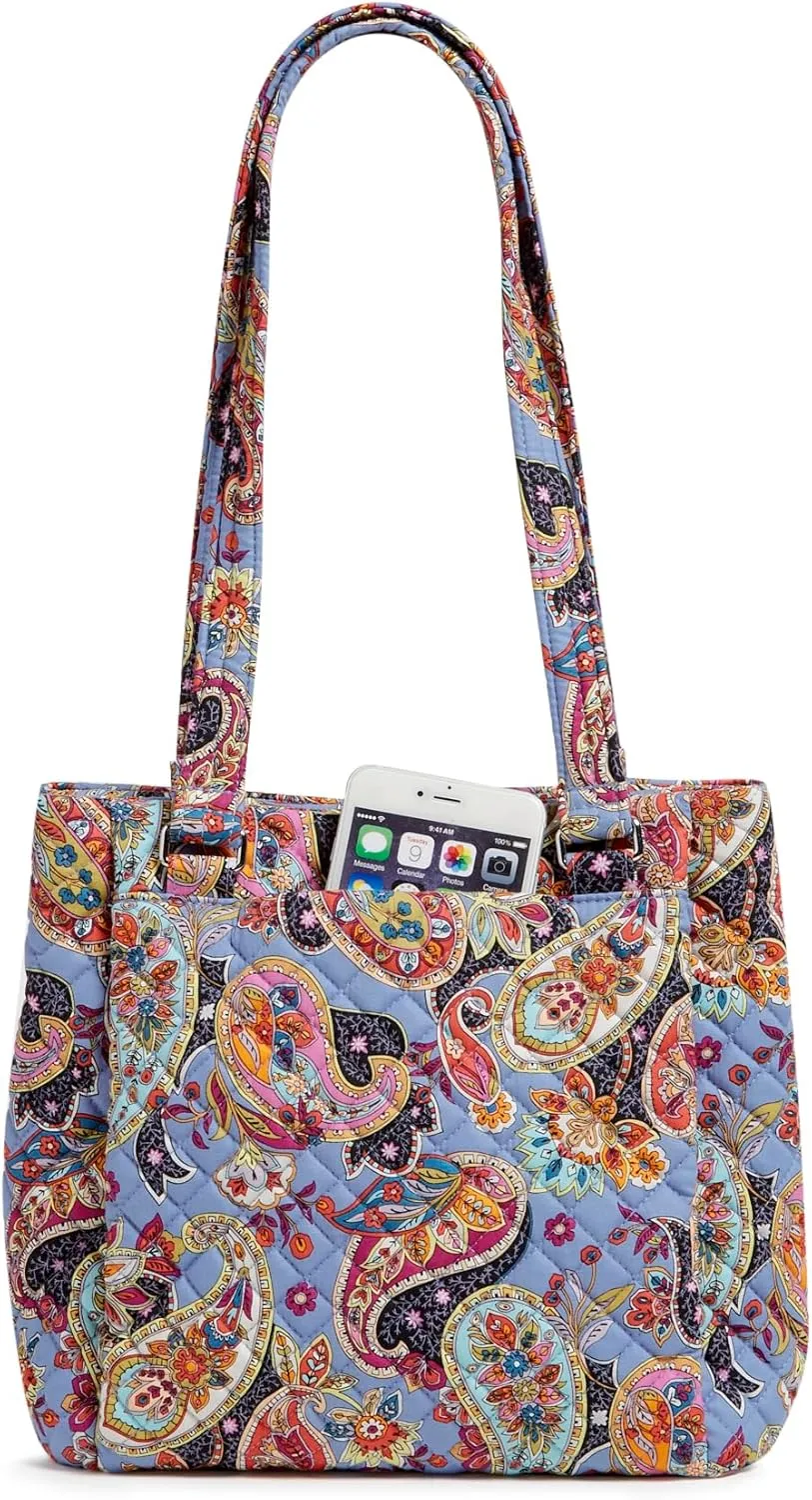 Vera Bradley Women's Cotton Multi-Compartment Shoulder Satchel Purse