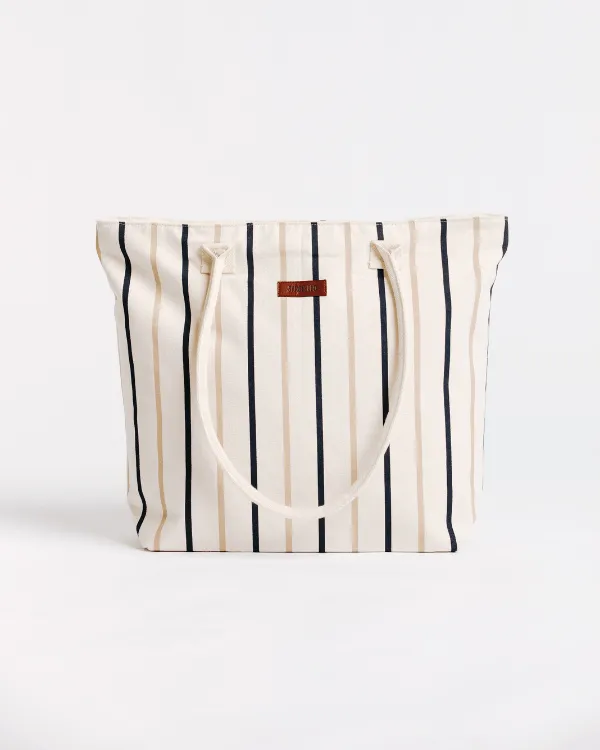 Vert Stripe Beach Tote