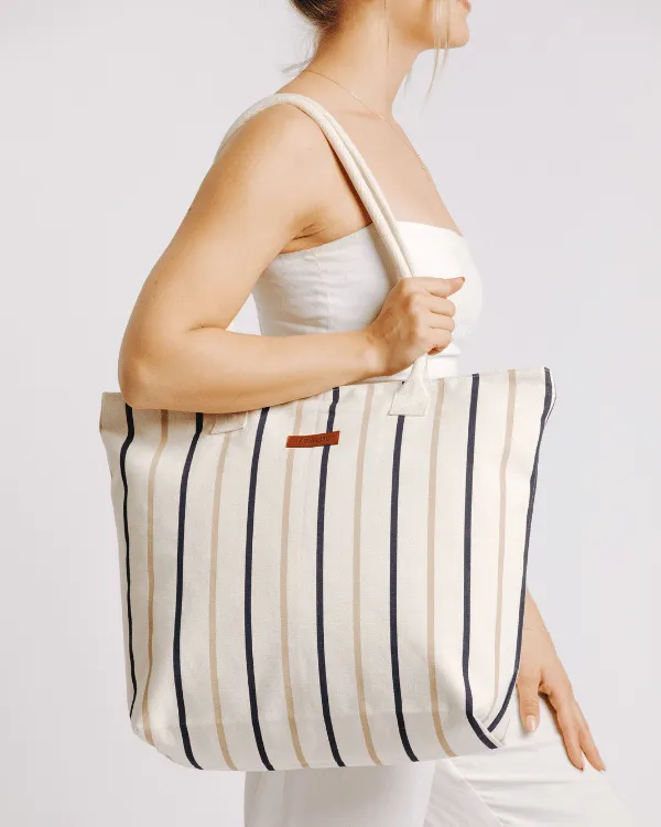 Vert Stripe Beach Tote