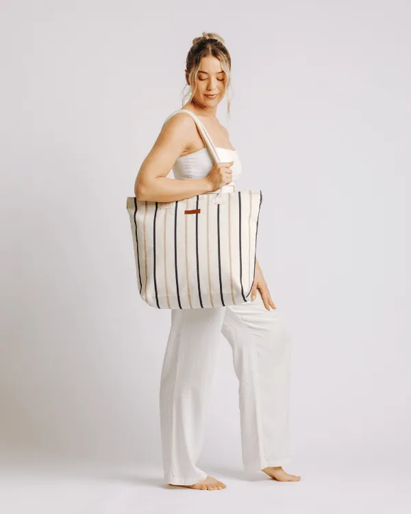 Vert Stripe Beach Tote
