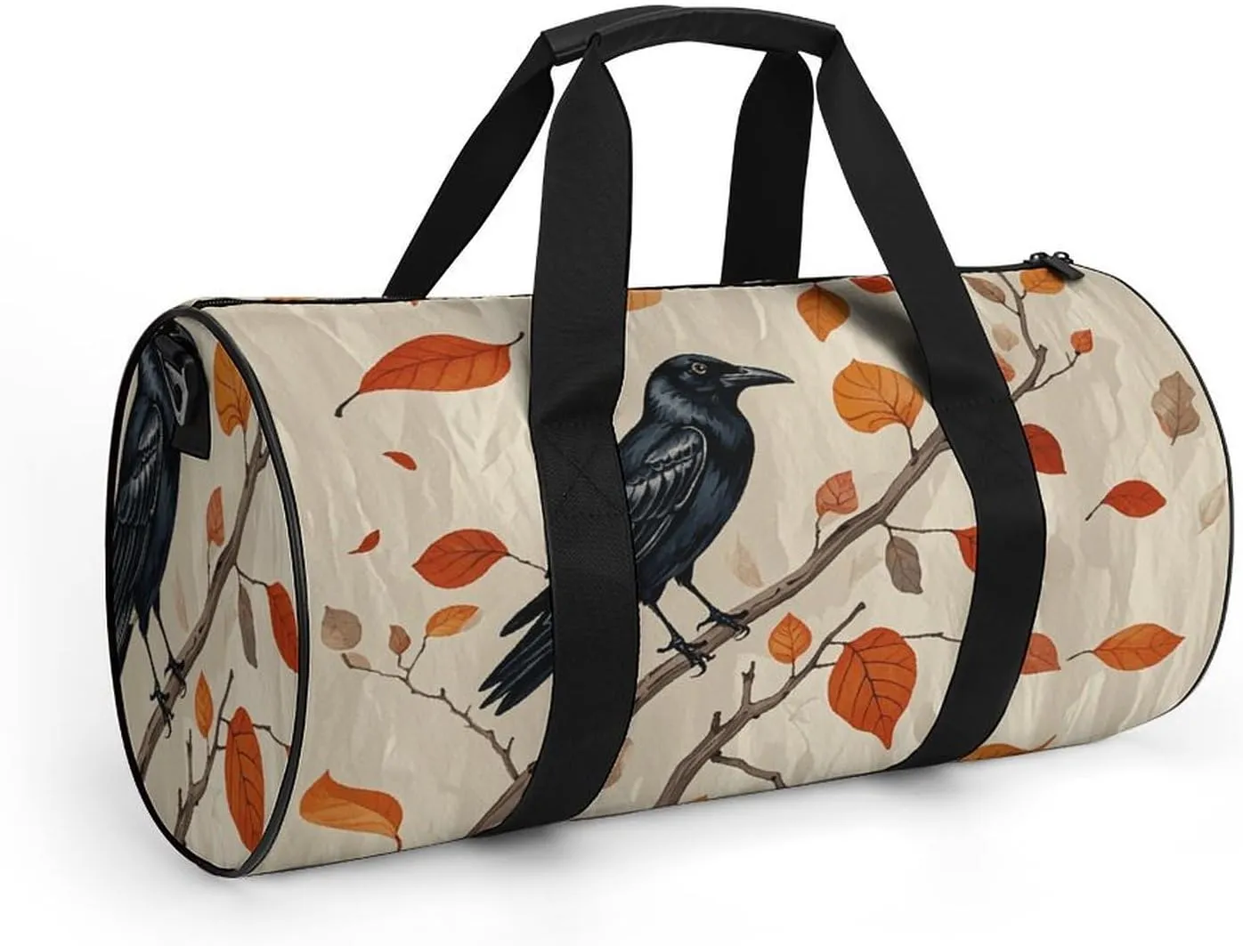 Victorian Raven Gym Bag Small Travel Duffle Bag with Compartment Carry On Weekender Bag for Women Men