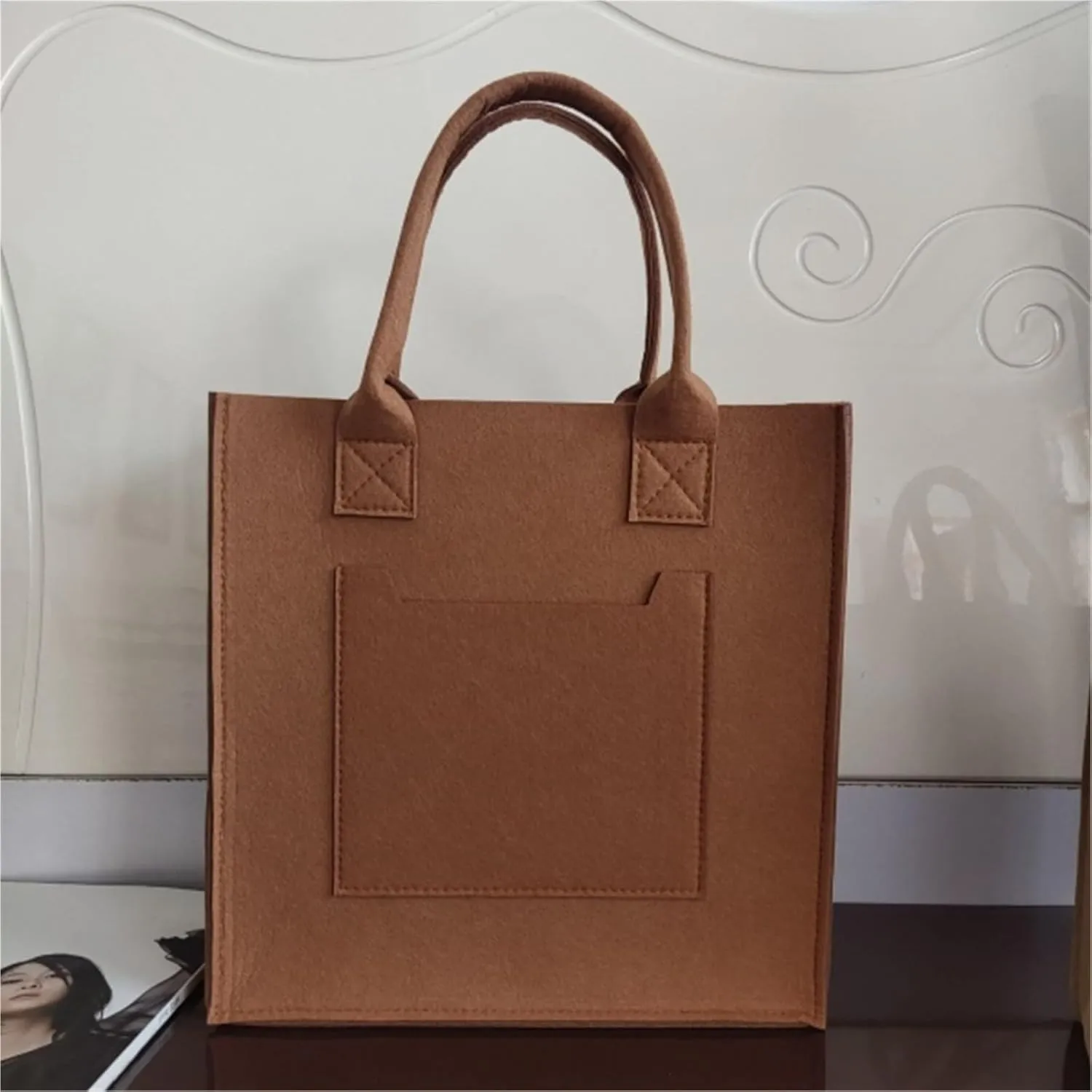 Vintage Felt Bag Tote Bag Temperament Hundred Felt Tote Handbag Tote Bag