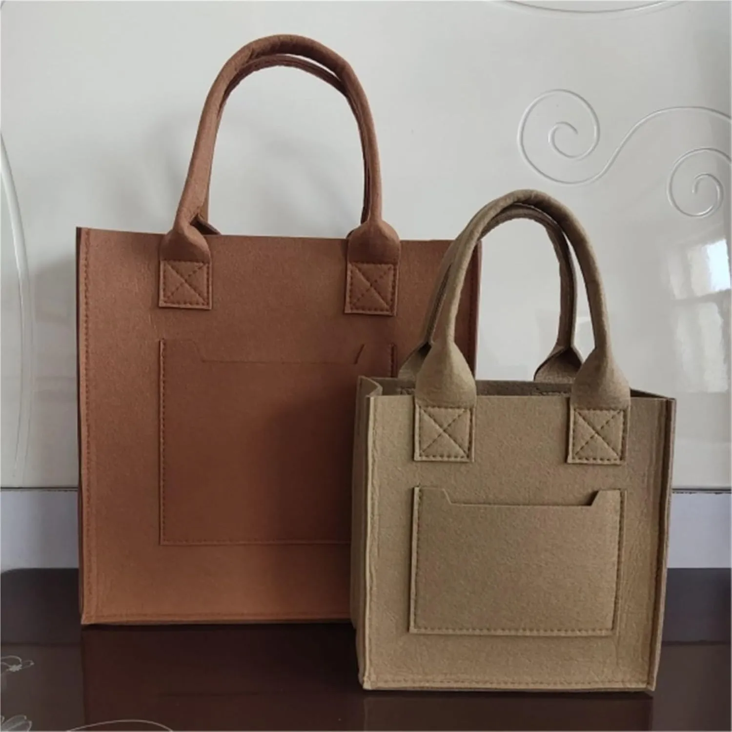 Vintage Felt Bag Tote Bag Temperament Hundred Felt Tote Handbag Tote Bag