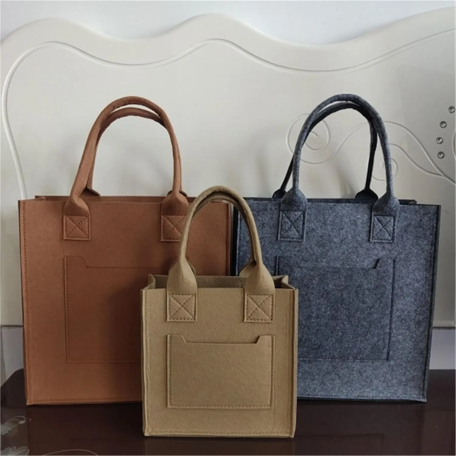 Vintage Felt Bag Tote Bag Temperament Hundred Felt Tote Handbag Tote Bag