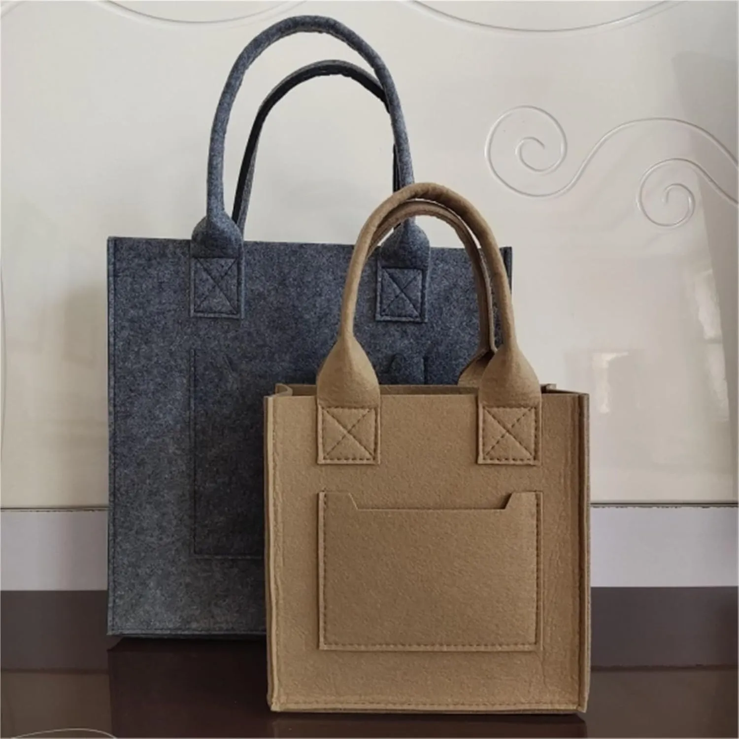 Vintage Felt Bag Tote Bag Temperament Hundred Felt Tote Handbag Tote Bag