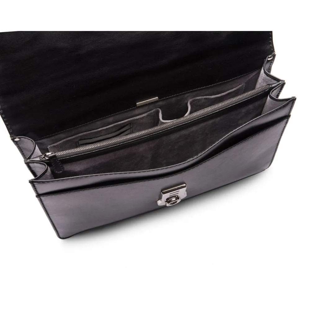 Vintage Leather Harvard Briefcase - Black