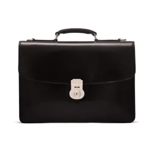 Vintage Leather Harvard Briefcase - Black