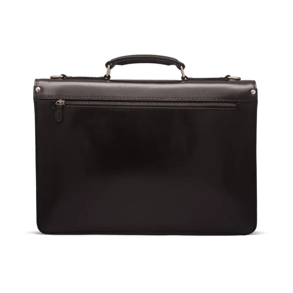 Vintage Leather Harvard Briefcase - Black