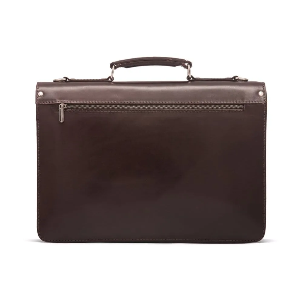 Vintage Leather Harvard Briefcase - Brown