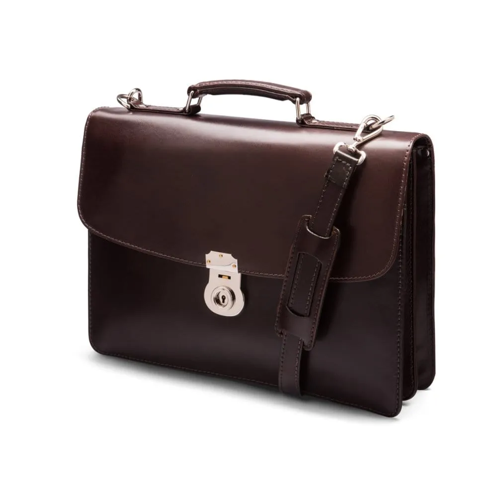 Vintage Leather Harvard Briefcase - Brown