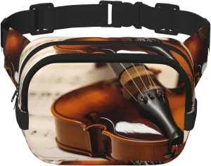 Violin Sheet Music Print Women's waist belt bag, fashionable waist bag, crossbody bag with adjustable shoulder strap