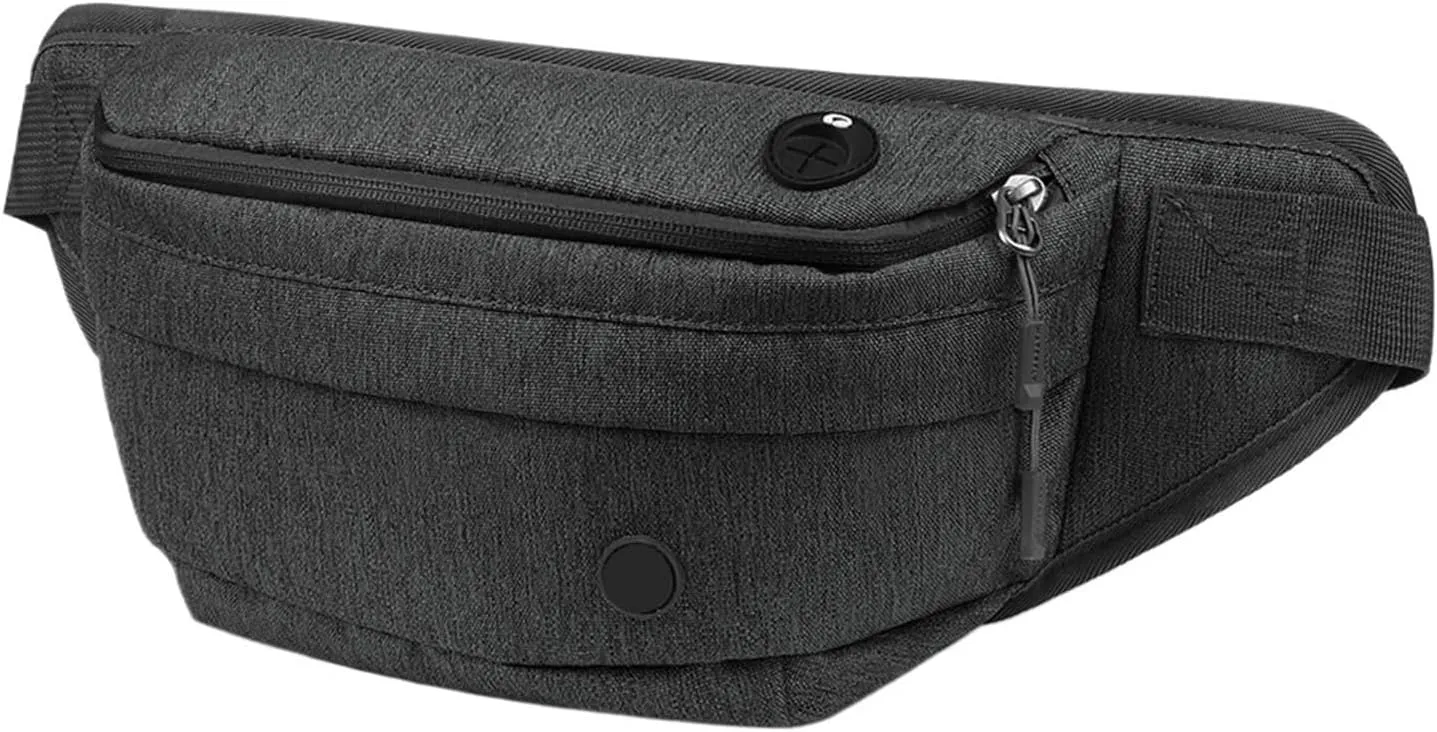 Waist Bag Men Women resist Large Hiking Belt Bags Shoulder Crossbody Running Walking(Dark Black)