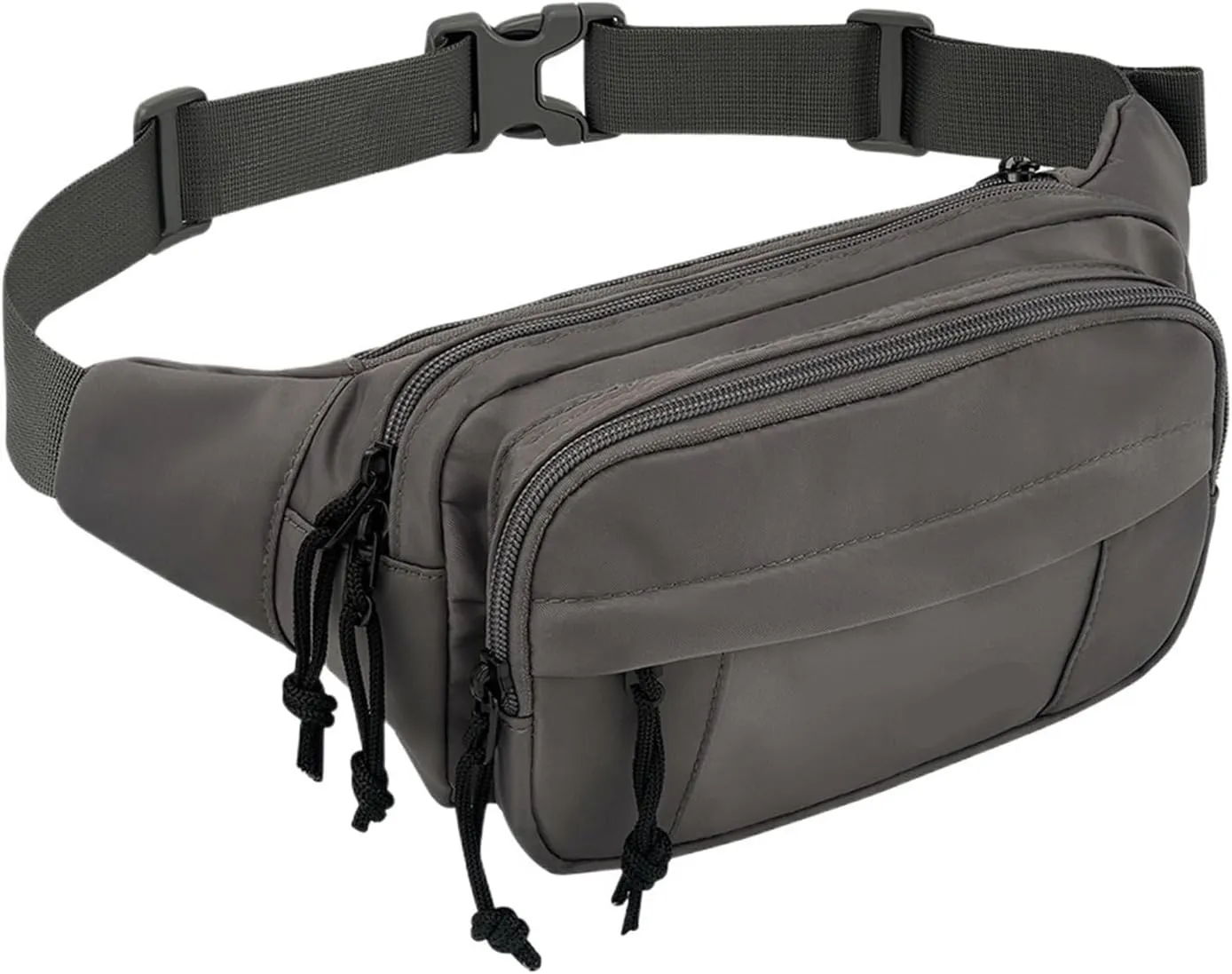 Waist Packs Large Crossbody Belt Bag Women Men With 7 Zipper Pockets Strap Waist Bags Hip Pack(White)