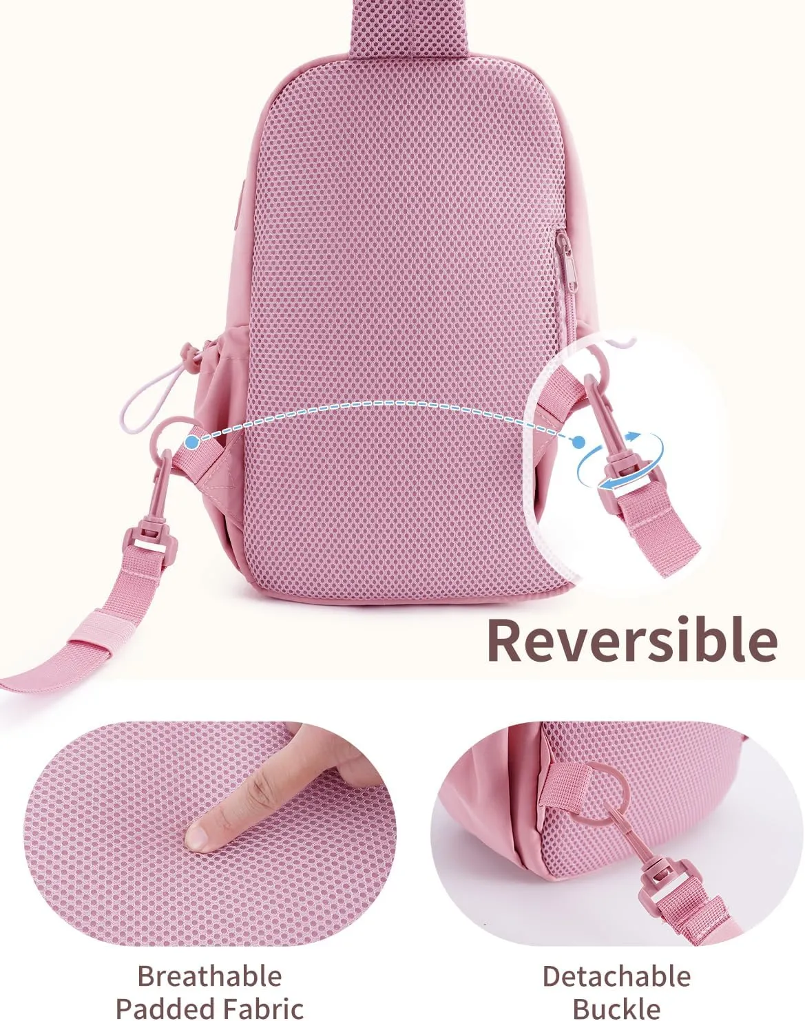 Wandering Nature Featherweight Sling Backpack Crossbody Bag for Women Fits for 11" iPad with Convertible Padded Strap, Multiple Pockets, Ideal for College, Work Commute, Travel, Everyday Errands