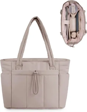 Wandering Nature Tote Bag for Women with Water Bottle Pocket Fit for Stanley Cup, Puffer Carry On Tote with Laptop Compartment and Trolley Sleeve for Work, Nurse, College, Travel