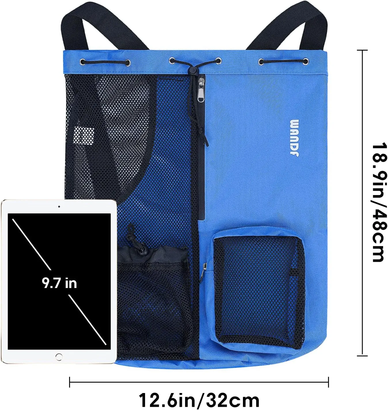 WANDF Swim Bag Mesh Drawstring Backpack with Wet Pocket for Swimming, Gym, and Workout Gear