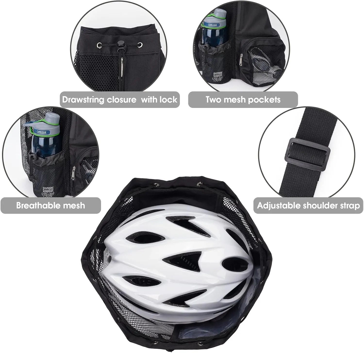 WANDF Swim Bag Mesh Drawstring Backpack with Wet Pocket for Swimming, Gym, and Workout Gear