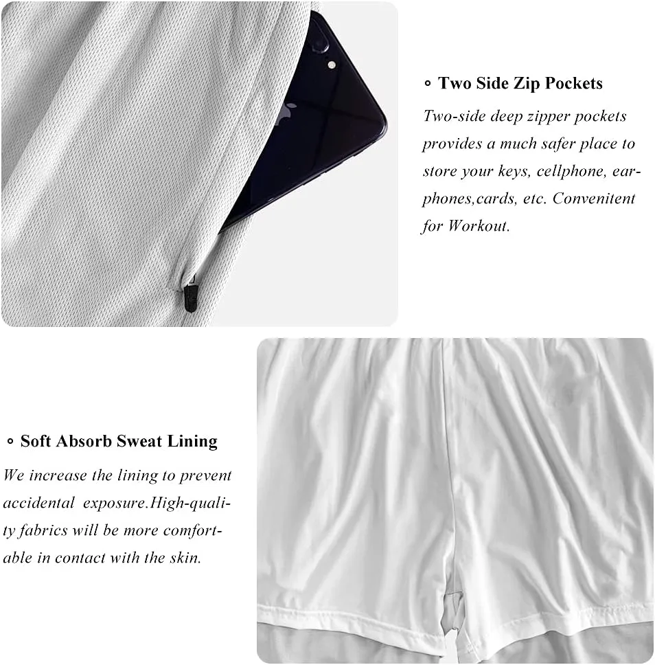 Wangdo Men's 7" Running Shorts with Zipper Pocket for Gym & Athletics
