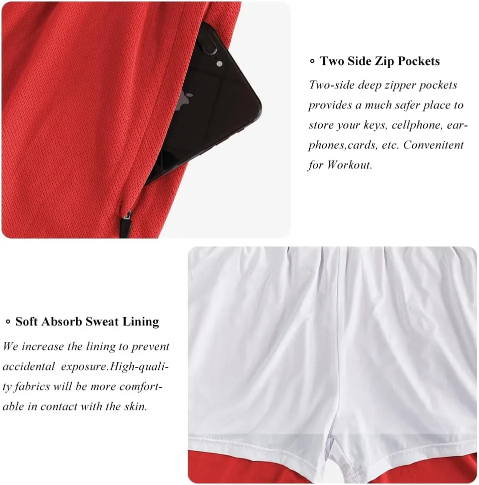 Wangdo Men's 7" Running Shorts with Zipper Pocket for Gym & Athletics