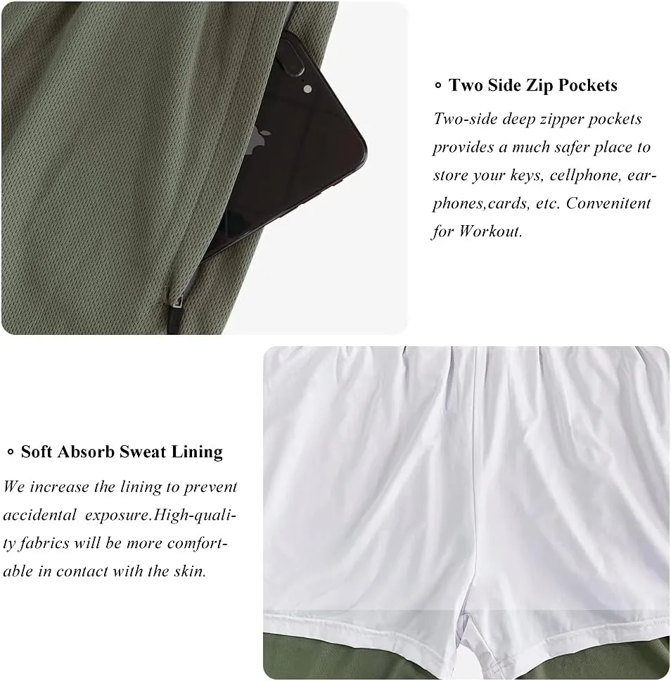 Wangdo Men's 7" Running Shorts with Zipper Pocket for Gym & Athletics