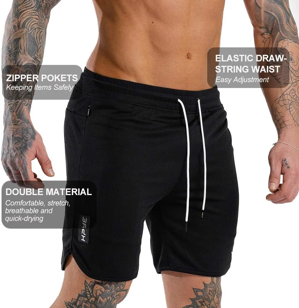 Wangdo Men's 7" Running Shorts with Zipper Pocket for Gym & Athletics