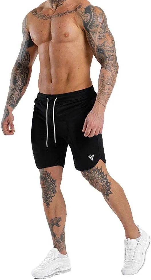Wangdo Men's 7" Running Shorts with Zipper Pocket for Gym & Athletics