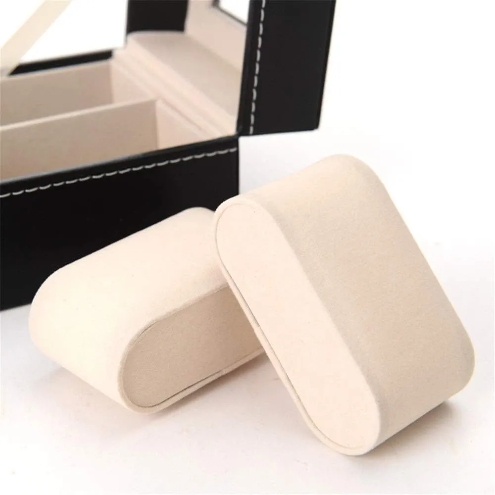 Watch Box Removable Padded 2 Compartment Display Storage Box with Lid Transparent Window Jewelry Display Box for Men and Women