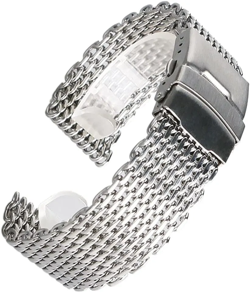 Watch Straps, 18Mm 20Mm 22Mm 24Mm Black/Blue/Rose Gold Stainless Steel Mesh Wrist Watch Band Fashion Men Quartz Watch Band, Watch Band Replacement