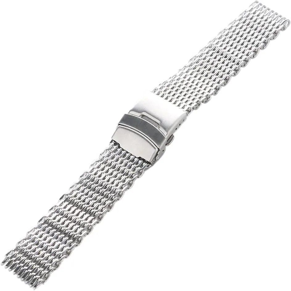 Watch Straps, 18Mm 20Mm 22Mm 24Mm Black/Blue/Rose Gold Stainless Steel Mesh Wrist Watch Band Fashion Men Quartz Watch Band, Watch Band Replacement