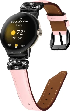 Watchband Compatible With Google Pixel, Adjustable Genuine Leather Wrist Strap with Metal Buckle for Google Pixel watch 2022 /Google Pixel 2 watch 2023