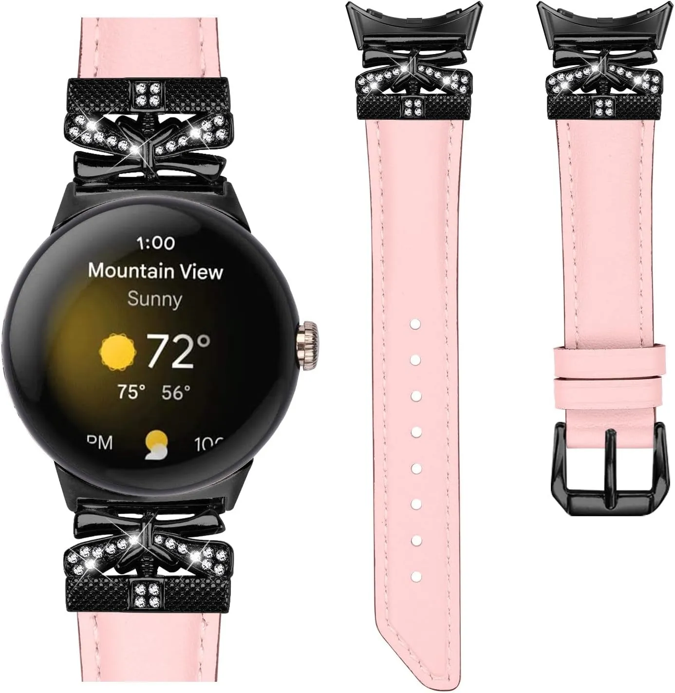 Watchband Compatible With Google Pixel, Adjustable Genuine Leather Wrist Strap with Metal Buckle for Google Pixel watch 2022 /Google Pixel 2 watch 2023