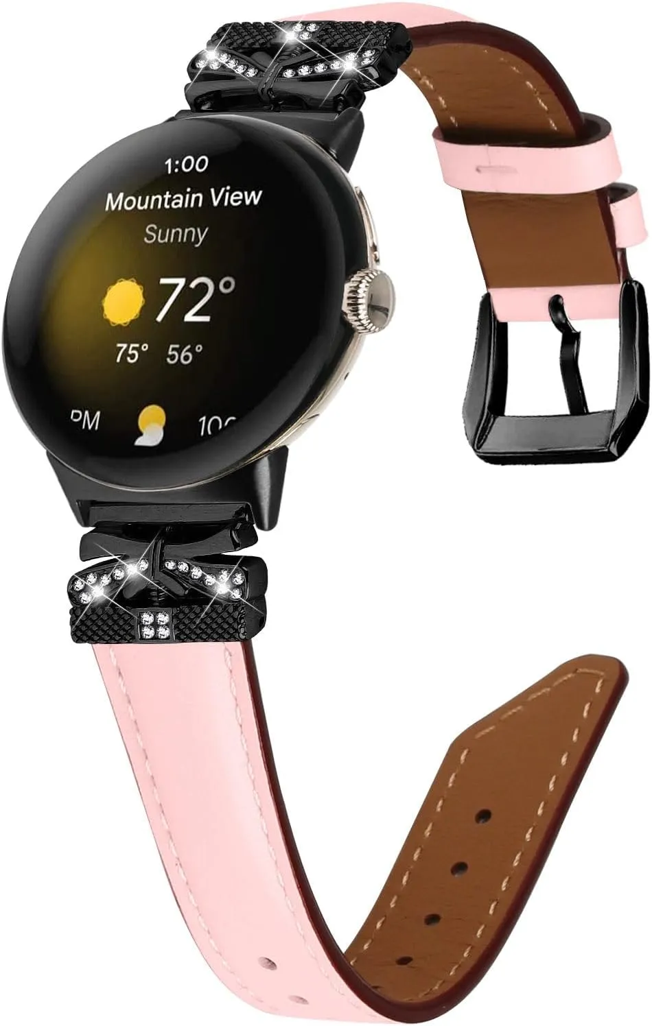 Watchband Compatible With Google Pixel, Adjustable Genuine Leather Wrist Strap with Metal Buckle for Google Pixel watch 2022 /Google Pixel 2 watch 2023