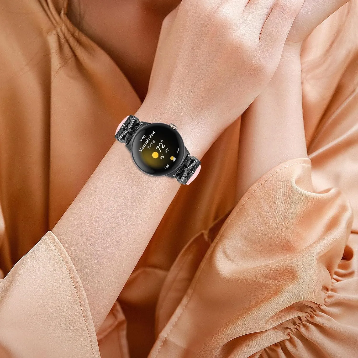 Watchband Compatible With Google Pixel, Adjustable Genuine Leather Wrist Strap with Metal Buckle for Google Pixel watch 2022 /Google Pixel 2 watch 2023