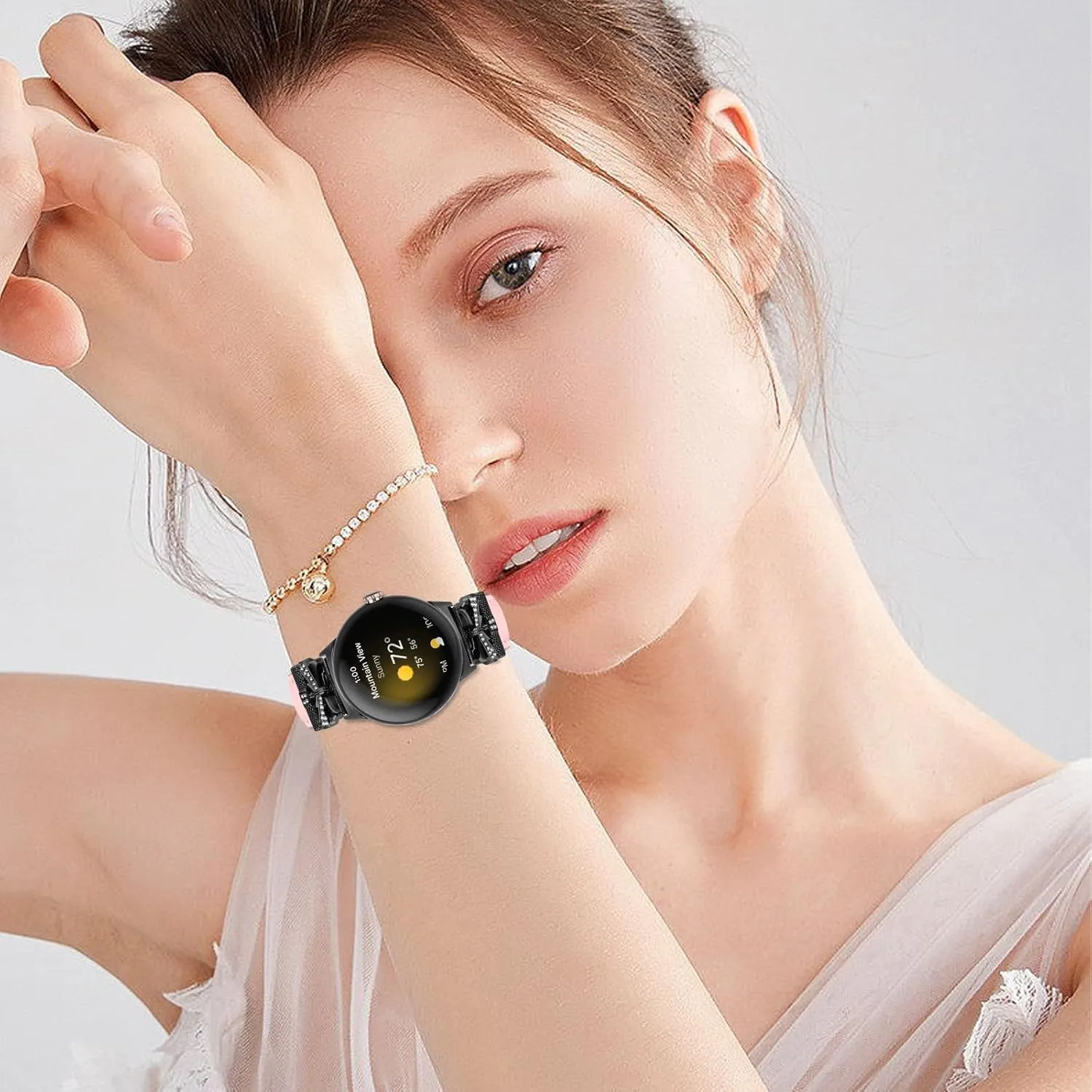 Watchband Compatible With Google Pixel, Adjustable Genuine Leather Wrist Strap with Metal Buckle for Google Pixel watch 2022 /Google Pixel 2 watch 2023
