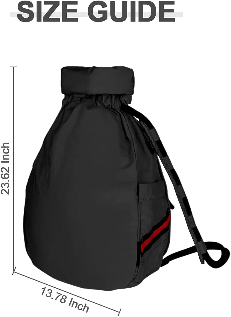 Water-Resistant Drawstring Bag - Expandable 30L with Anti-Theft Zipper Pockets - Ideal Small Cinch Backpack for Men, Women, and Kids - Perfect Gym, Beach, School, and Travel Bag (Black)